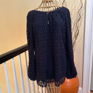 Tory Burch Navy Lace Top